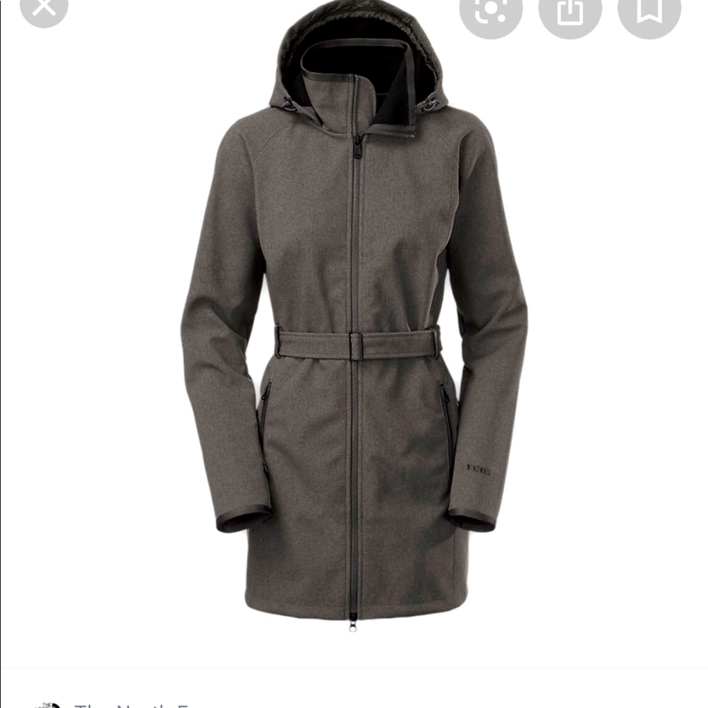 The North Face TNF Apex gray  BeltedCoat trench